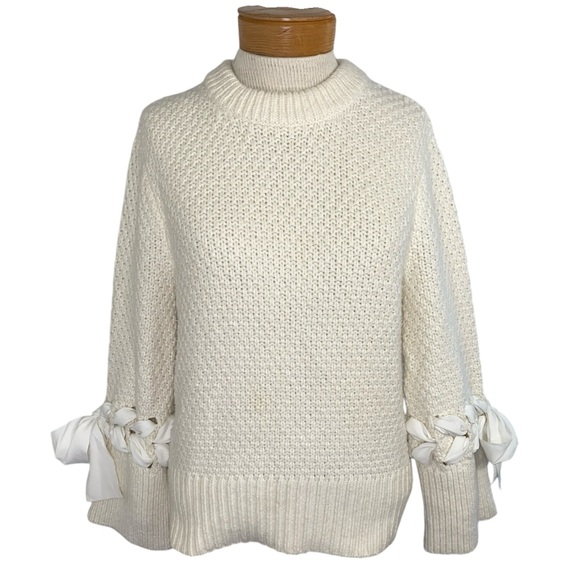 Club Monaco XS Cream Tie Sleeves Sweater - Picture 8 of 12